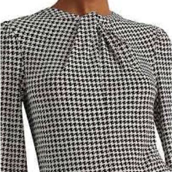 Lauren Ralph Lauren | NWT Women's Houndstooth Twist-Front Jersey Top XL - Picture 2 of 7
